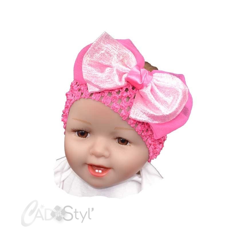 bandeau élastique cheveux extesible rose bébé